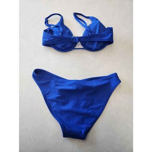 Xhilaration Blue Bikini size L Top and M Scoop Bottom - Picture 2 of 3